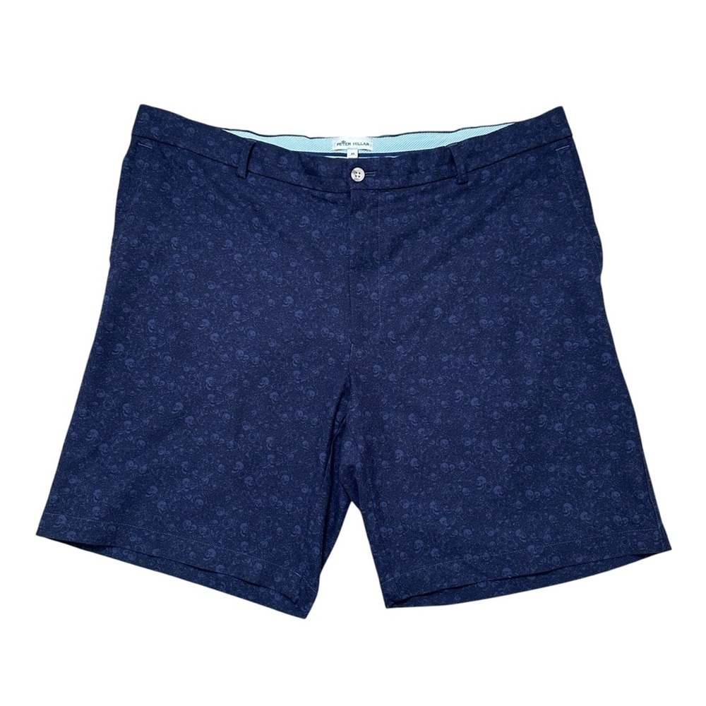 Peter Millar Men’s 40 Navy Blue Skull Print Performance Chino Golf Short